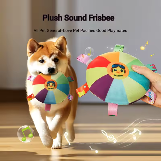 Dog Plush Interactive Frisbee Toy