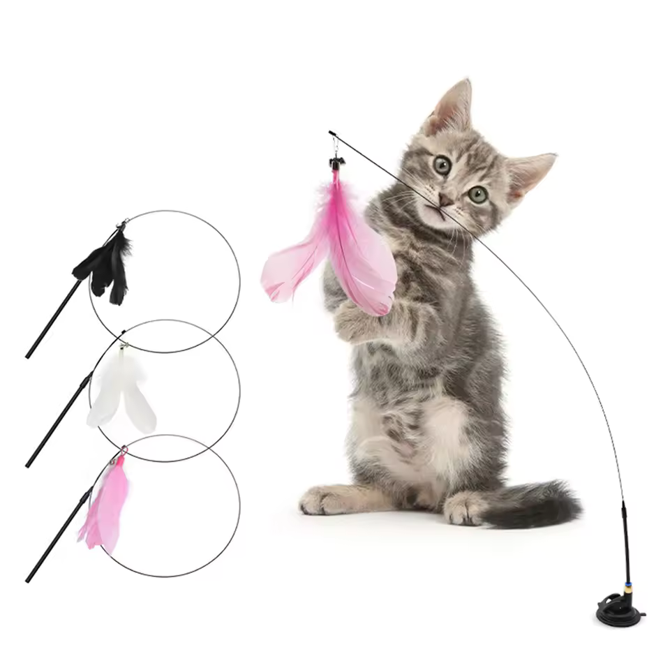 Cat Teasing Stick Interactive Toy